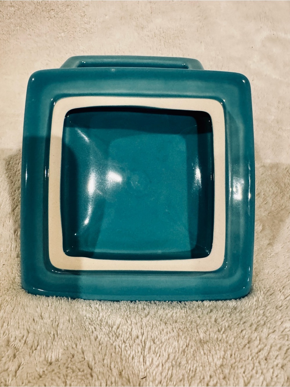Retired Fiesta Covered Box 4 5/8” by 3‎ 3/4” Turquoise - Picture 7 of 7